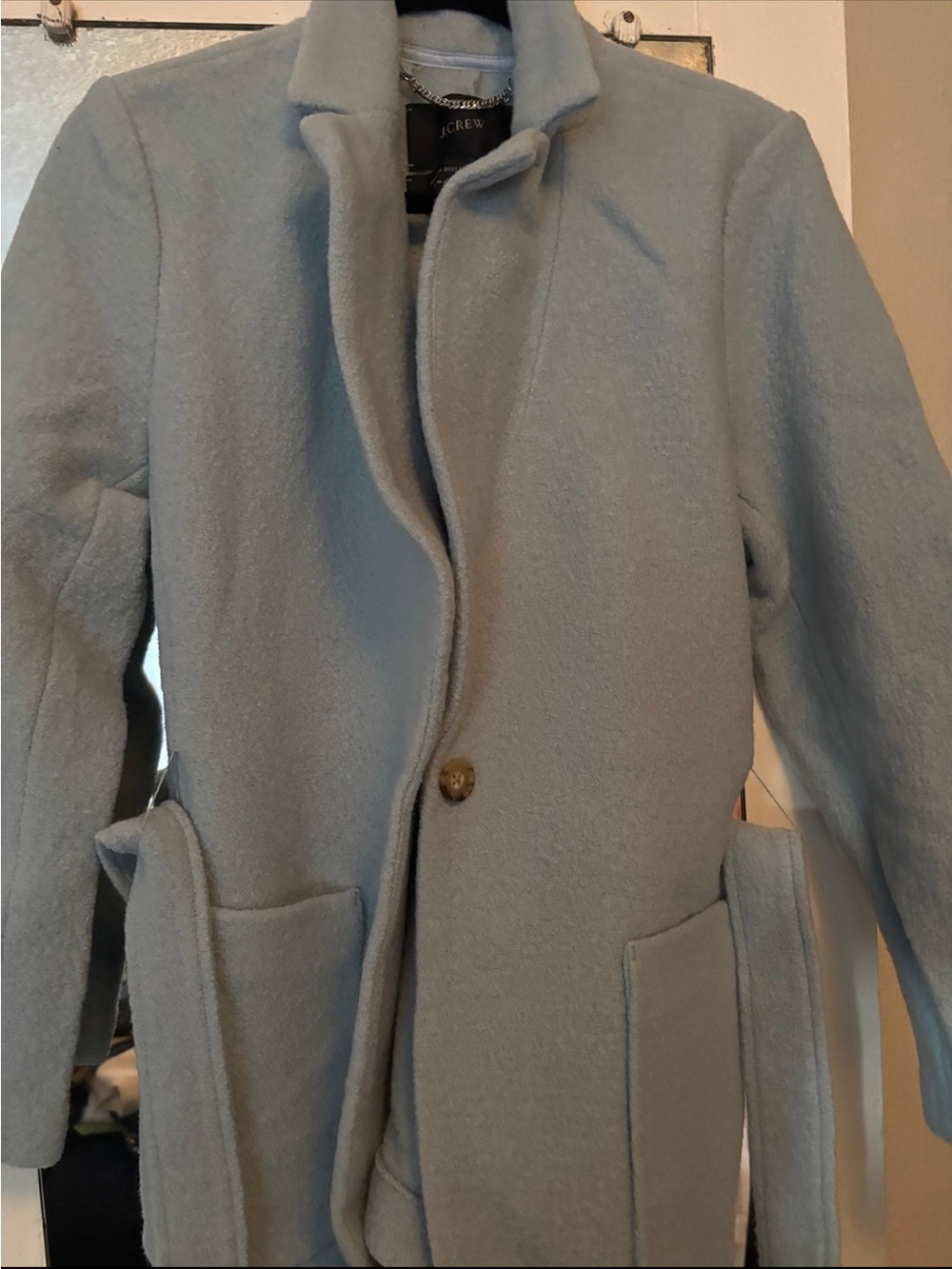 J. Crew Women’s Light Blue Wool Blend Coat